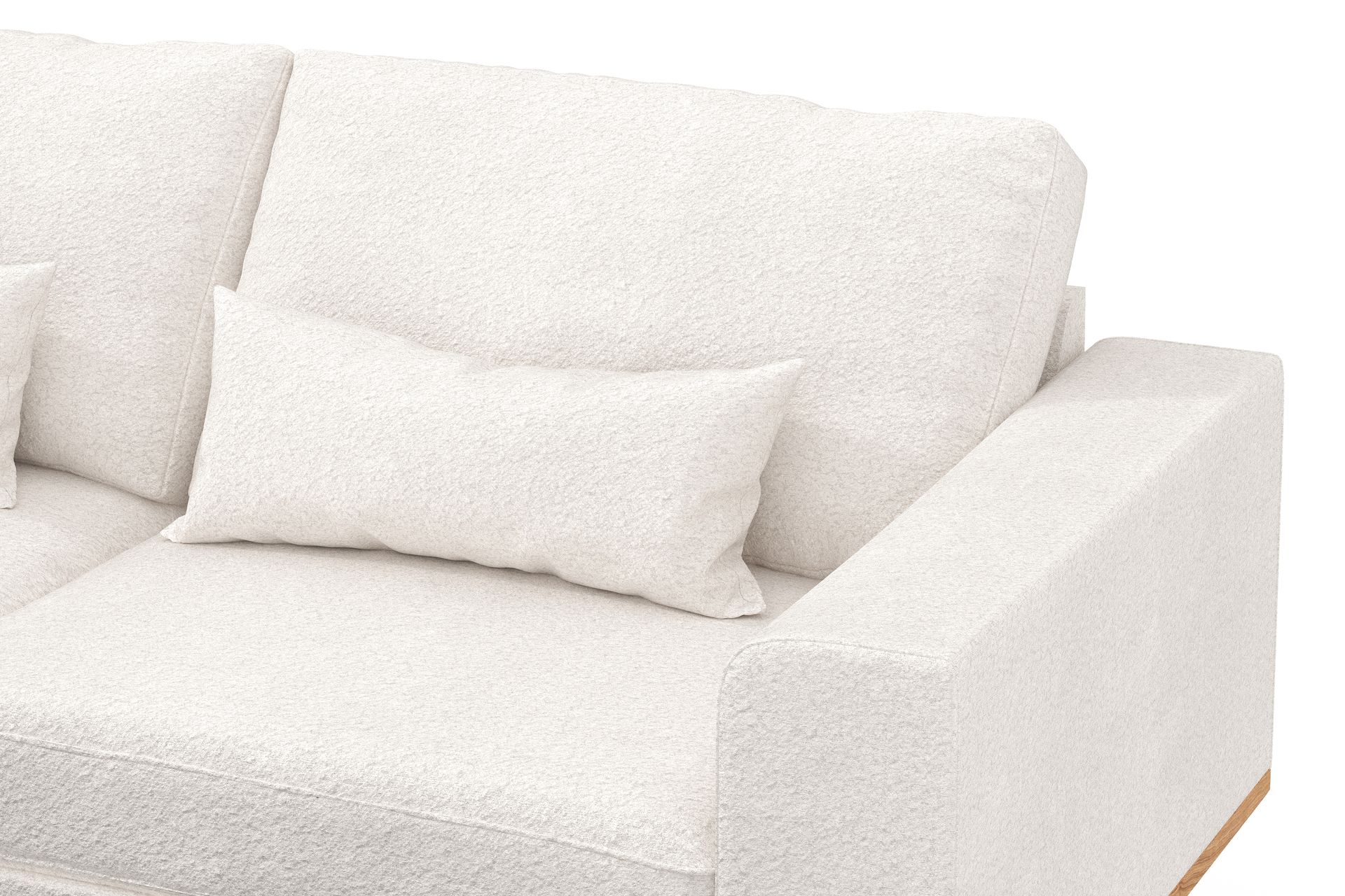 Copenhagen 4-seters Venstrevendt L-formet Sjeselongsofa i Bouclé - Hvit - Møbler - Sofaer - Sofaer med sjeselong - 4 seters sofa med divan