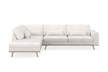 Copenhagen 4-seters Venstrevendt L-formet Sjeselongsofa i Bouclé - Hvit - Møbler - Sofaer - Sofaer med sjeselong - 4 seters sofa med divan