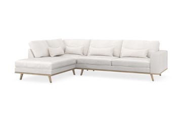 Copenhagen 4-seters Venstrevendt L-formet Sjeselongsofa i Bouclé - Hvit - Møbler - Sofaer - Sofaer med sjeselong - 4 seters sofa med divan