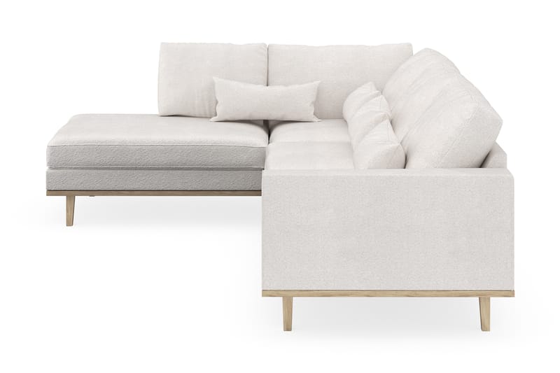 Copenhagen 4-seters Venstrevendt L-formet Sjeselongsofa i Bouclé - Hvit - Møbler - Sofaer - Sofaer med sjeselong - 4 seters sofa med divan