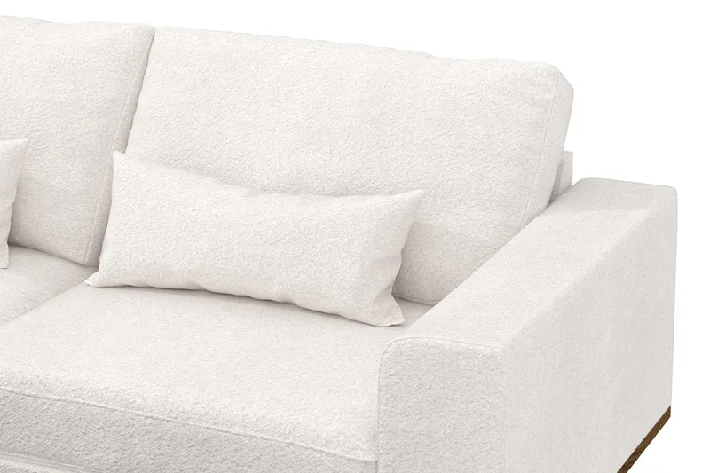 Copenhagen 4-seters Venstrevendt L-formet Sjeselongsofa i Bouclé - Hvit - Møbler - Sofaer - Sofaer med sjeselong - 4 seters sofa med divan