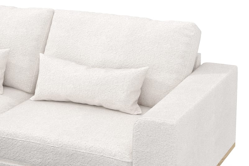 Copenhagen 4-seters Venstrevendt L-formet Sjeselongsofa i Bouclé - Hvit - Møbler - Sofaer - Sofaer med sjeselong - 4 seters sofa med divan