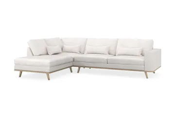 Copenhagen 4-seters Venstrevendt L-formet Sjeselongsofa i Bouclé - Hvit - Møbler - Sofaer - Sofaer med sjeselong - 4 seters sofa med divan