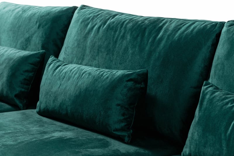 Copenhagen 4-seters Venstrevendt L-formet Sjeselongsofa i Fløyel - Grønn - Møbler - Sofaer - Sofaer med sjeselong - 4 seters sofa med divan