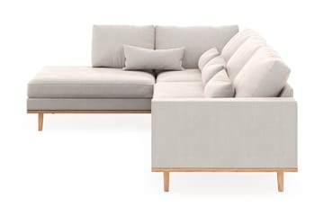 Copenhagen 4-seters Venstrevendt L-formet Sjeselongsofa i Fløyel - Kremhvit - Møbler - Sofaer - Sofaer med sjeselong - 4 seters sofa med divan
