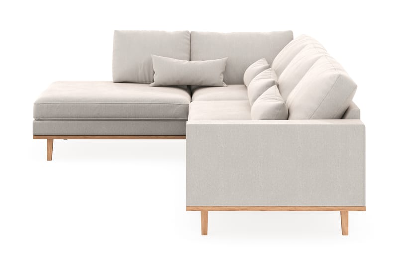 Copenhagen 4-seters Venstrevendt L-formet Sjeselongsofa i Fløyel - Kremhvit - Møbler - Sofaer - Sofaer med sjeselong - 4 seters sofa med divan