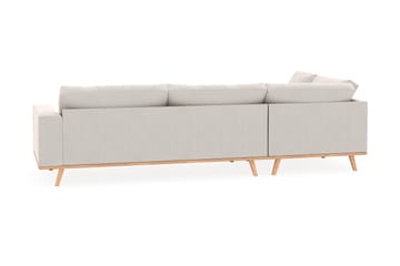 Copenhagen 4-seters Venstrevendt L-formet Sjeselongsofa i Fløyel - Kremhvit - Møbler - Sofaer - Sofaer med sjeselong - 4 seters sofa med divan