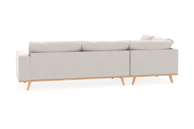Copenhagen 4-seters Venstrevendt L-formet Sjeselongsofa i Fløyel - Kremhvit - Møbler - Sofaer - Sofaer med sjeselong - 4 seters sofa med divan
