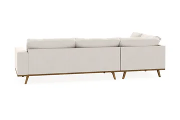 Copenhagen 4-seters Venstrevendt L-formet Sjeselongsofa i Fløyel - Kremhvit - Møbler - Sofaer - Sofaer med sjeselong - 4 seters sofa med divan