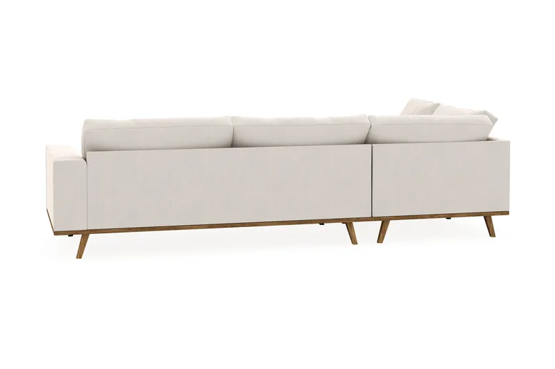 Copenhagen 4-seters Venstrevendt L-formet Sjeselongsofa i Fløyel - Kremhvit - Møbler - Sofaer - Sofaer med sjeselong - 4 seters sofa med divan