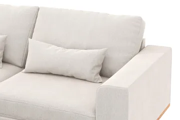 Copenhagen 4-seters Venstrevendt L-formet Sjeselongsofa i Fløyel - Kremhvit - Møbler - Sofaer - Sofaer med sjeselong - 4 seters sofa med divan