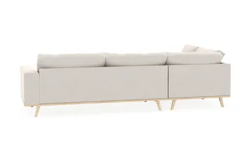 Copenhagen 4-seters Venstrevendt L-formet Sjeselongsofa i Fløyel - Kremhvit - Møbler - Sofaer - Sofaer med sjeselong - 4 seters sofa med divan