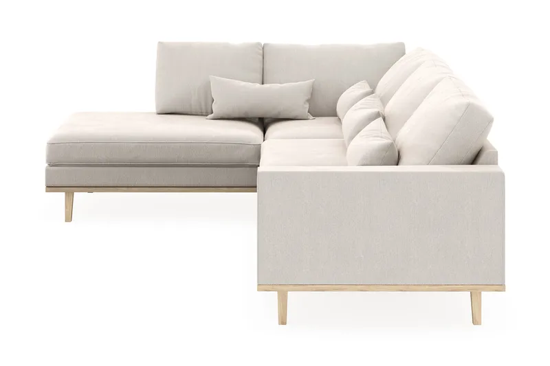 Copenhagen 4-seters Venstrevendt L-formet Sjeselongsofa i Fløyel - Kremhvit - Møbler - Sofaer - Sofaer med sjeselong - 4 seters sofa med divan