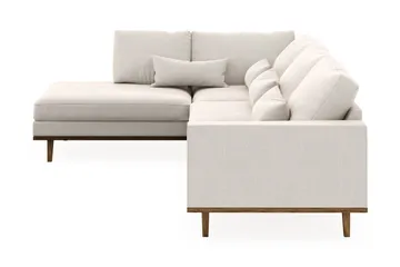 Copenhagen 4-seters Venstrevendt L-formet Sjeselongsofa i Fløyel - Kremhvit - Møbler - Sofaer - Sofaer med sjeselong - 4 seters sofa med divan