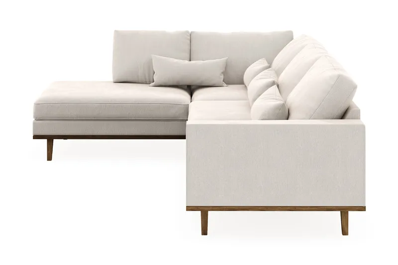 Copenhagen 4-seters Venstrevendt L-formet Sjeselongsofa i Fløyel - Kremhvit - Møbler - Sofaer - Sofaer med sjeselong - 4 seters sofa med divan