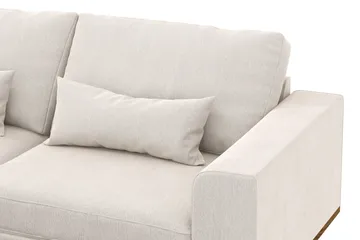 Copenhagen 4-seters Venstrevendt L-formet Sjeselongsofa i Fløyel - Kremhvit - Møbler - Sofaer - Sofaer med sjeselong - 4 seters sofa med divan