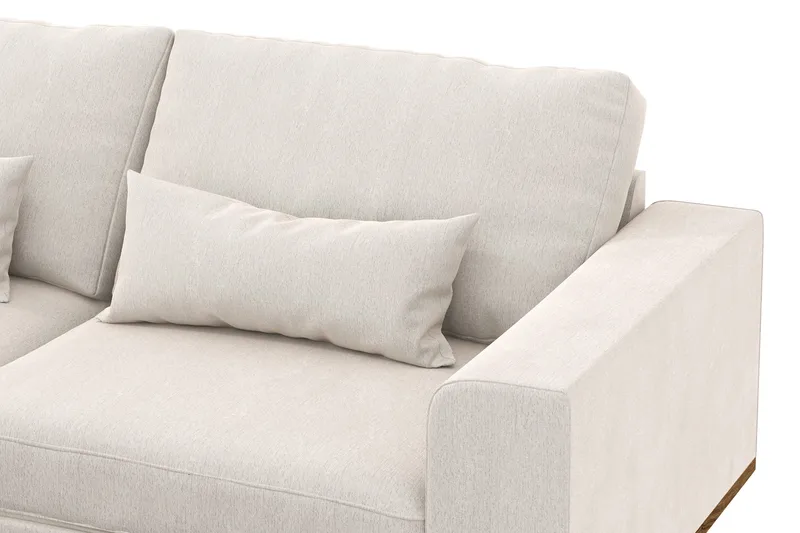 Copenhagen 4-seters Venstrevendt L-formet Sjeselongsofa i Fløyel - Kremhvit - Møbler - Sofaer - Sofaer med sjeselong - 4 seters sofa med divan