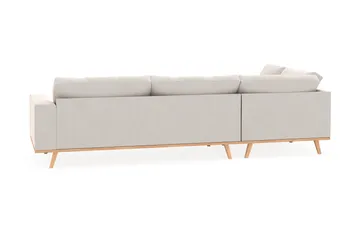Copenhagen 4-seters Venstrevendt L-formet Sjeselongsofa i Fløyel - Kremhvit - Møbler - Sofaer - Sofaer med sjeselong - 4 seters sofa med divan