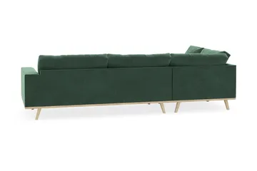 Copenhagen 4-seters Venstrevendt L-formet Sjeselongsofa i Fløyel - Mørk grønn - Møbler - Sofaer - Sofaer med sjeselong - 4 seters sofa med divan