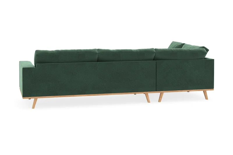 Copenhagen 4-seters Venstrevendt L-formet Sjeselongsofa i Fløyel - Mørk grønn - Møbler - Sofaer - Sofaer med sjeselong - 4 seters sofa med divan