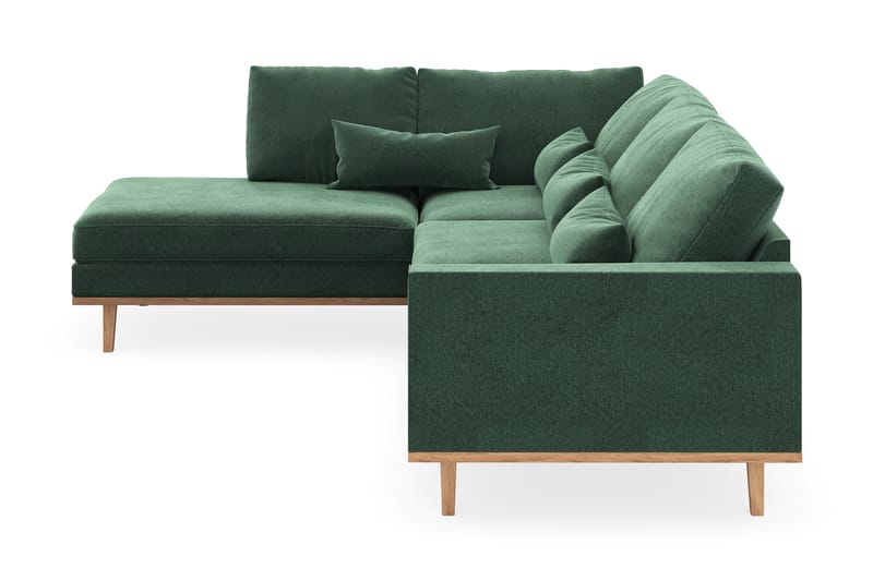 Copenhagen 4-seters Venstrevendt L-formet Sjeselongsofa i Fløyel - Mørk grønn - Møbler - Sofaer - Sofaer med sjeselong - 4 seters sofa med divan