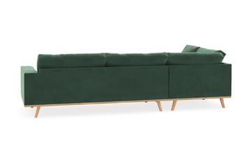 Copenhagen 4-seters Venstrevendt L-formet Sjeselongsofa i Fløyel - Mørk grønn - Møbler - Sofaer - Sofaer med sjeselong - 4 seters sofa med divan