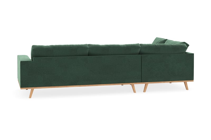 Copenhagen 4-seters Venstrevendt L-formet Sjeselongsofa i Fløyel - Mørk grønn - Møbler - Sofaer - Sofaer med sjeselong - 4 seters sofa med divan