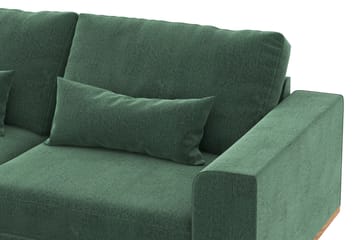 Copenhagen 4-seters Venstrevendt L-formet Sjeselongsofa i Fløyel - Mørk grønn - Møbler - Sofaer - Sofaer med sjeselong - 4 seters sofa med divan