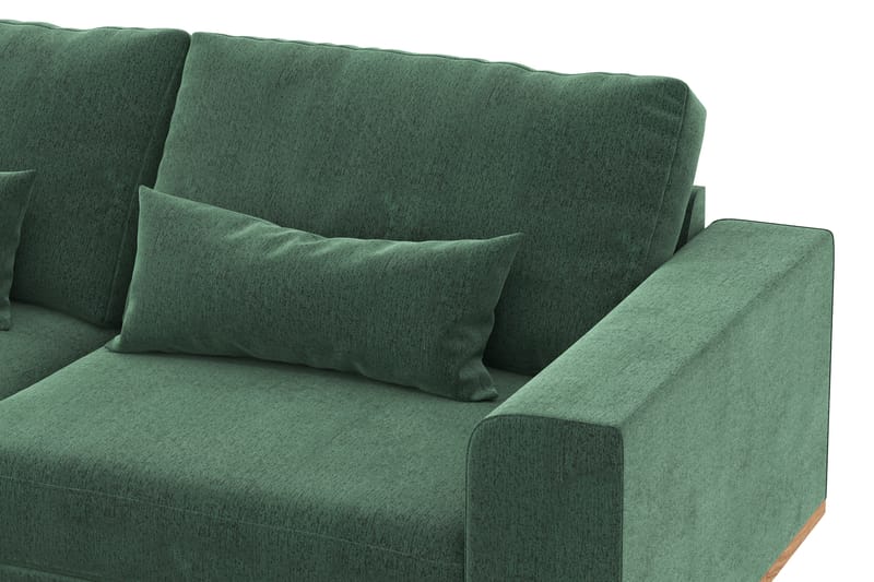 Copenhagen 4-seters Venstrevendt L-formet Sjeselongsofa i Fløyel - Mørk grønn - Møbler - Sofaer - Sofaer med sjeselong - 4 seters sofa med divan