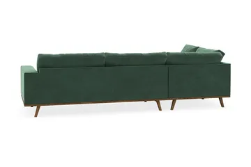 Copenhagen 4-seters Venstrevendt L-formet Sjeselongsofa i Fløyel - Mørk grønn - Møbler - Sofaer - Sofaer med sjeselong - 4 seters sofa med divan