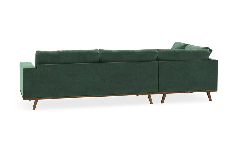 Copenhagen 4-seters Venstrevendt L-formet Sjeselongsofa i Fløyel - Mørk grønn - Møbler - Sofaer - Sofaer med sjeselong - 4 seters sofa med divan