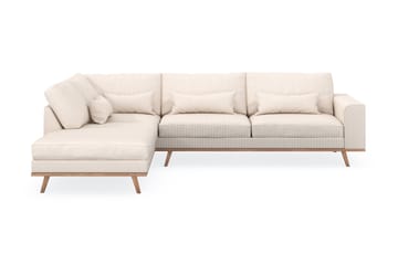 Copenhagen 4-seters Venstrevendt L-formet Sjeselongsofa i Manchester - Beige - Møbler - Sofaer - Sofaer med sjeselong - 4 seters sofa med divan