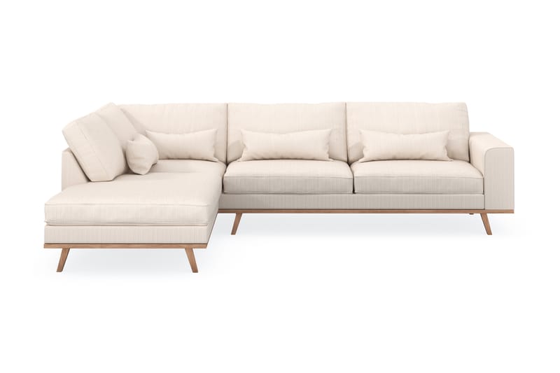 Copenhagen 4-seters Venstrevendt L-formet Sjeselongsofa i Manchester - Beige - Møbler - Sofaer - Sofaer med sjeselong - 4 seters sofa med divan