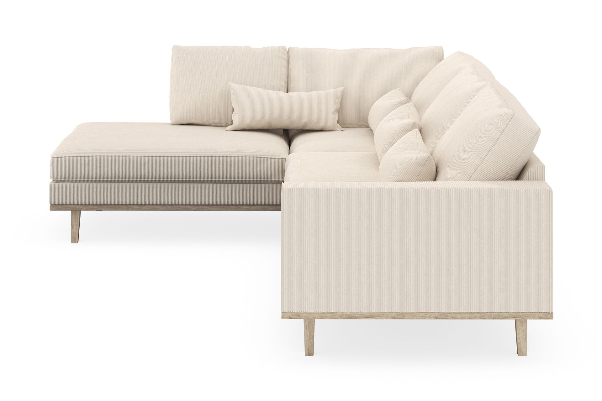 Copenhagen 4-seters Venstrevendt L-formet Sjeselongsofa i Manchester - Beige - Møbler - Sofaer - Sofaer med sjeselong - 4 seters sofa med divan