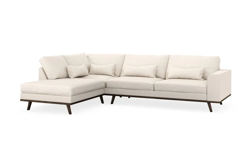 Copenhagen 4-seters Venstrevendt L-formet Sjeselongsofa i Manchester - Beige - Møbler - Sofaer - Sofaer med sjeselong - 4 seters sofa med divan
