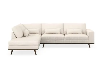 Copenhagen 4-seters Venstrevendt L-formet Sjeselongsofa i Manchester - Beige - Møbler - Sofaer - Sofaer med sjeselong - 4 seters sofa med divan