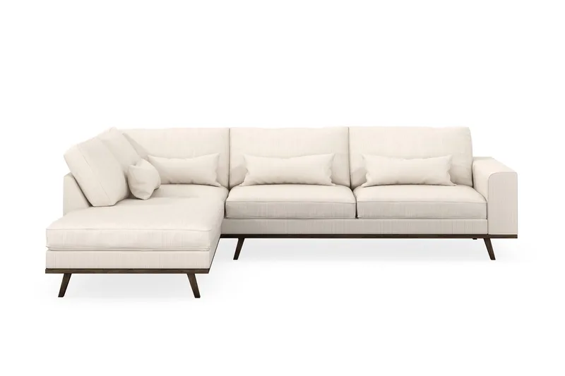 Copenhagen 4-seters Venstrevendt L-formet Sjeselongsofa i Manchester - Beige - Møbler - Sofaer - Sofaer med sjeselong - 4 seters sofa med divan