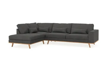 Copenhagen 4-seters Venstrevendt L-formet Sjeselongsofa i Manchester - Mørk grå - Møbler - Sofaer - Sofaer med sjeselong - 4 seters sofa med divan