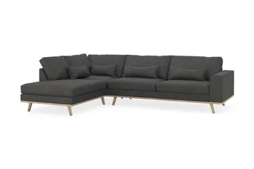Copenhagen 4-seters Venstrevendt L-formet Sjeselongsofa i Manchester - Mørk grå - Møbler - Sofaer - Sofaer med sjeselong - 4 seters sofa med divan