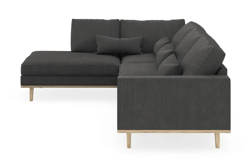Copenhagen 4-seters Venstrevendt L-formet Sjeselongsofa i Manchester - Mørk grå - Møbler - Sofaer - Sofaer med sjeselong - 4 seters sofa med divan