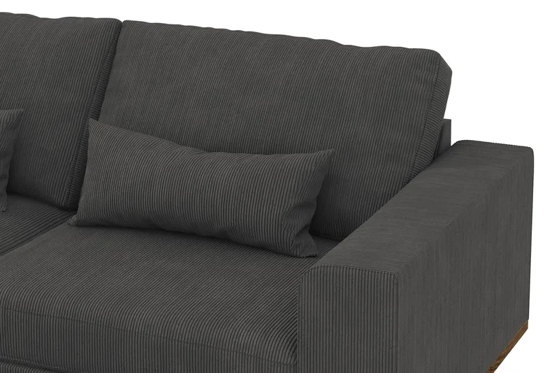Copenhagen 4-seters Venstrevendt L-formet Sjeselongsofa i Manchester - Mørk grå - Møbler - Sofaer - Sofaer med sjeselong - 4 seters sofa med divan