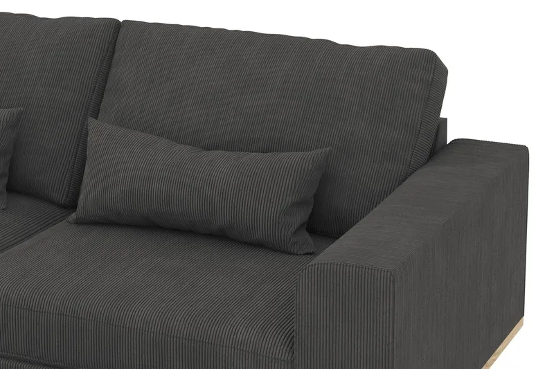 Copenhagen 4-seters Venstrevendt L-formet Sjeselongsofa i Manchester - Mørk grå - Møbler - Sofaer - Sofaer med sjeselong - 4 seters sofa med divan