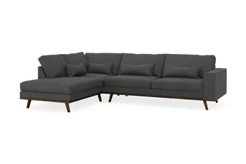 Copenhagen 4-seters Venstrevendt L-formet Sjeselongsofa i Manchester - Mørk grå - Møbler - Sofaer - Sofaer med sjeselong - 4 seters sofa med divan