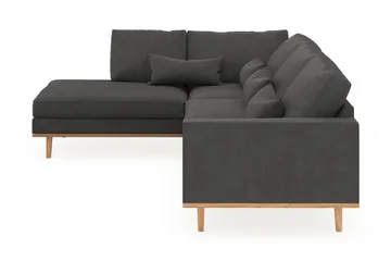 Copenhagen 4-seters Venstrevendt L-formet Sjeselongsofa i Manchester - Mørk grå - Møbler - Sofaer - Sofaer med sjeselong - 4 seters sofa med divan