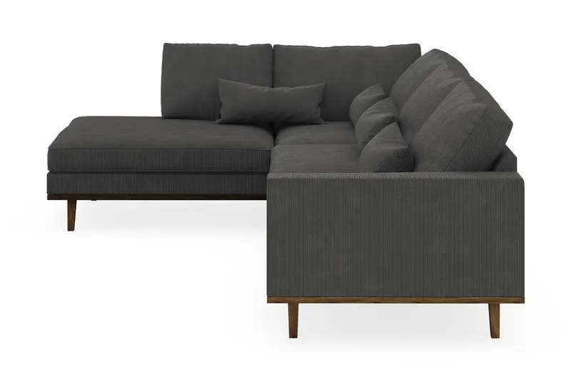 Copenhagen 4-seters Venstrevendt L-formet Sjeselongsofa i Manchester - Mørk grå - Møbler - Sofaer - Sofaer med sjeselong - 4 seters sofa med divan