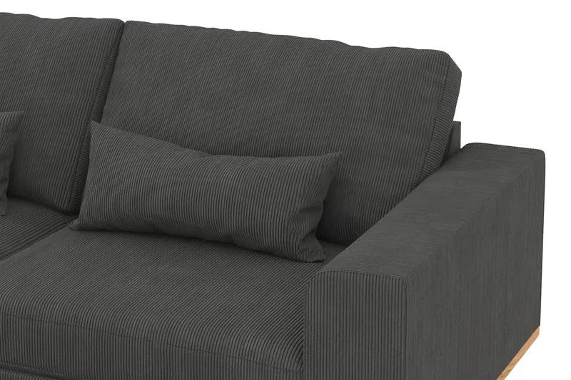 Copenhagen 4-seters Venstrevendt L-formet Sjeselongsofa i Manchester - Mørk grå - Møbler - Sofaer - Sofaer med sjeselong - 4 seters sofa med divan