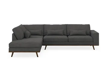 Copenhagen 4-seters Venstrevendt L-formet Sjeselongsofa i Manchester - Mørk grå - Møbler - Sofaer - Sofaer med sjeselong - 4 seters sofa med divan