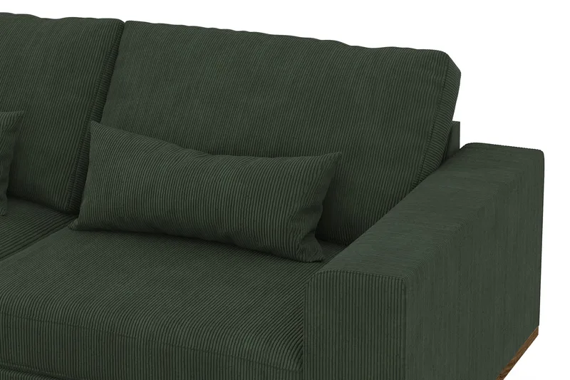 Copenhagen 4-seters Venstrevendt L-formet Sjeselongsofa i Manchester - Mørk grønn - Møbler - Sofaer - Sofaer med sjeselong - 4 seters sofa med divan