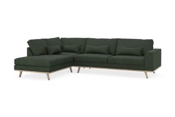 Copenhagen 4-seters Venstrevendt L-formet Sjeselongsofa i Manchester - Mørk grønn - Møbler - Sofaer - Sofaer med sjeselong - 4 seters sofa med divan