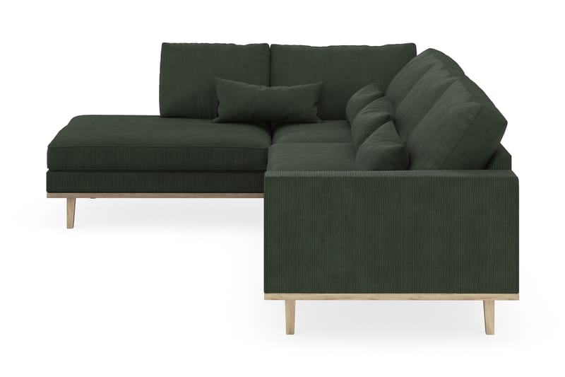 Copenhagen 4-seters Venstrevendt L-formet Sjeselongsofa i Manchester - Mørk grønn - Møbler - Sofaer - Sofaer med sjeselong - 4 seters sofa med divan
